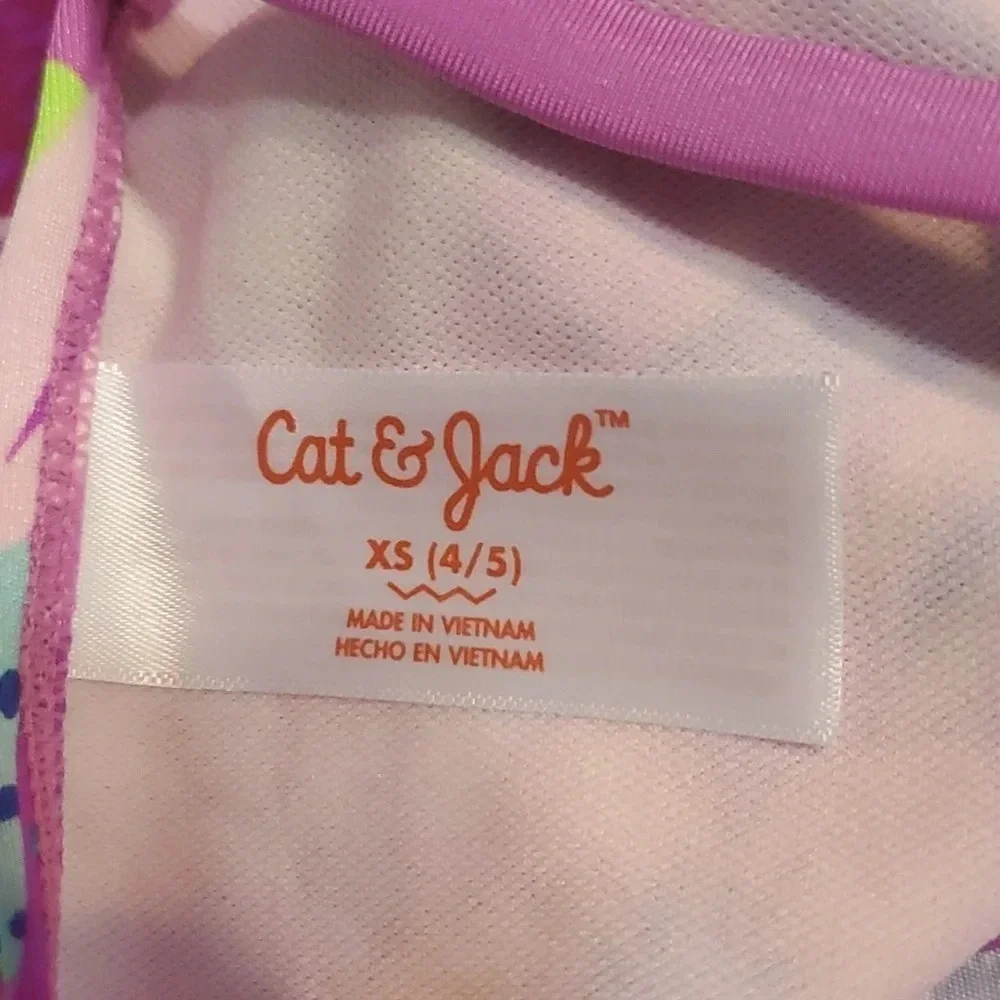 NWT Cat & Jack Girl's Floral 2 PC Tankini Swimsuit XS 4/5